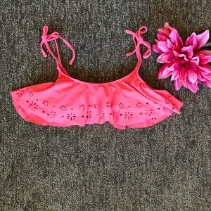 Pink/Coral flowy bathing suit top
